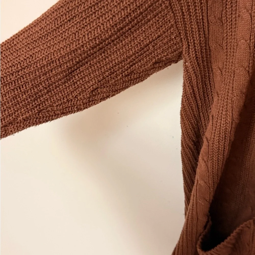 St. John's Bay Warm Brown Open Front Cardigan